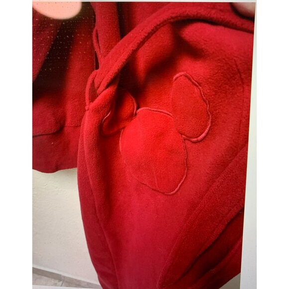 Disney Store Womens Size XL Mickey Mouse Santa Hat Robe Tie Belted Red Cozy Show - Picture 3 of 5